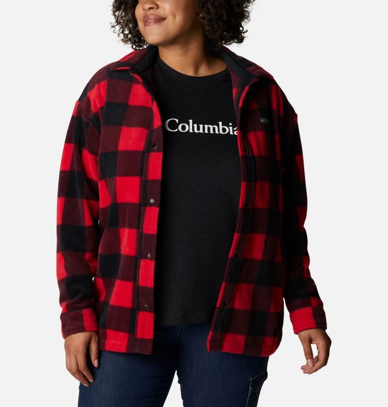 Women's Columbia Benton Springs Shirt Jackets Red | Plus Size CA-M8A4L